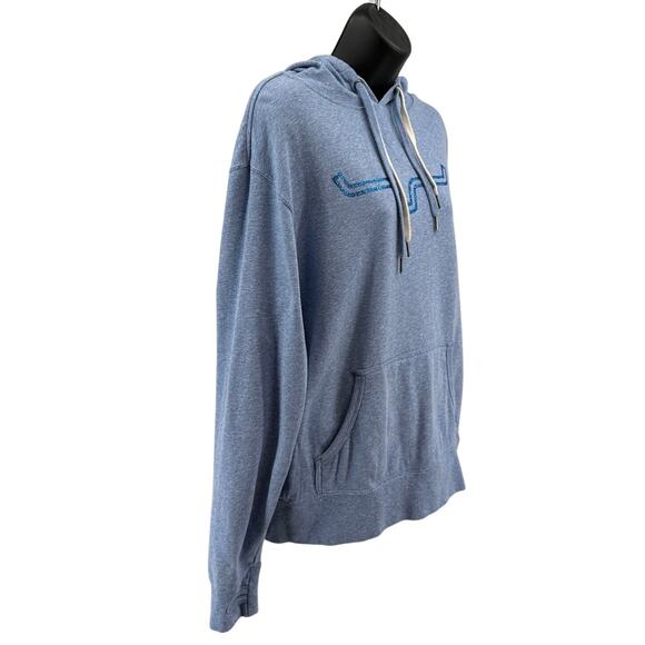 Kimes Ranch Hoodie WMNS M Light Blue Pullover French Terry Drawstring Sweatshirt - Picture 2 of 5